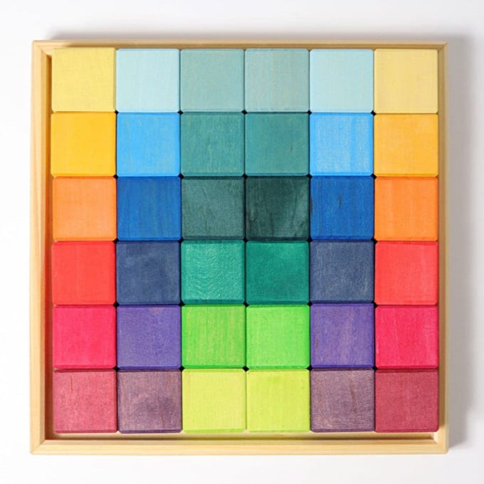 GRIMMS mozaiek blokkenset regenboog classic 1 jr+