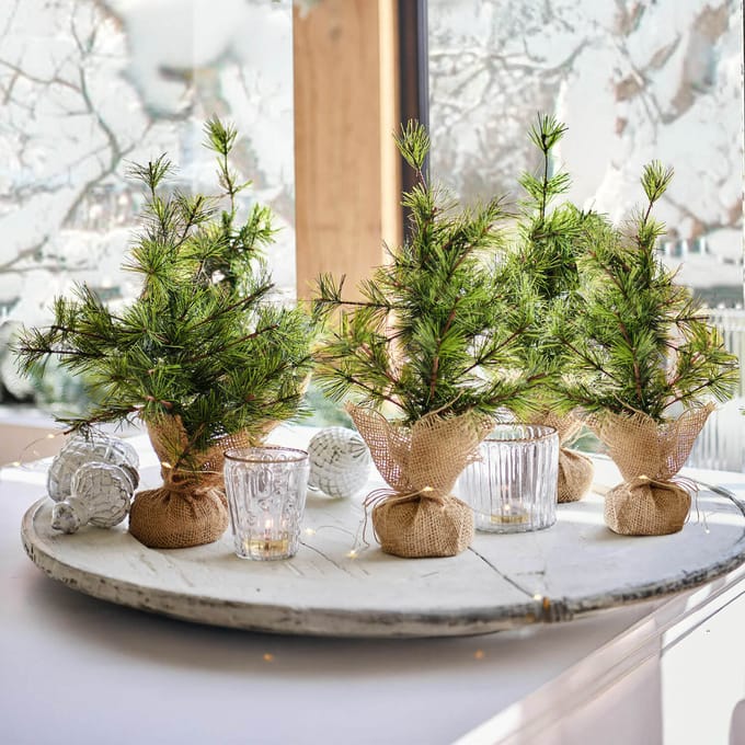 LOBERON Sierboom set van 4 Millies groen/bruin