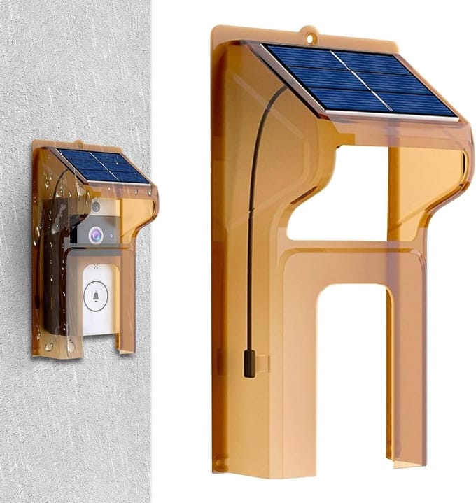 Deurbel Cover - Camera Protector - Buitenbeveiliging - Weerbestendig Ontwerp - 24 x 12 x 8 cm - Bruin