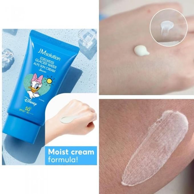 JMSolution Edelweiss Glacier Water Alps Moist Suncream Snow SPF50+ PA++++ 50ml ORIGINAL STORE white