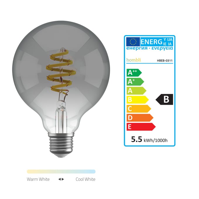 Hombli Smart Bulb Smokey G95 2-pack