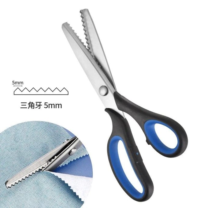 Ciseaux à cranter professionnels en acier inoxydable, ciseaux de couture dentelés festonnés, ciseaux de tailleur en tissu Zigzag vert
