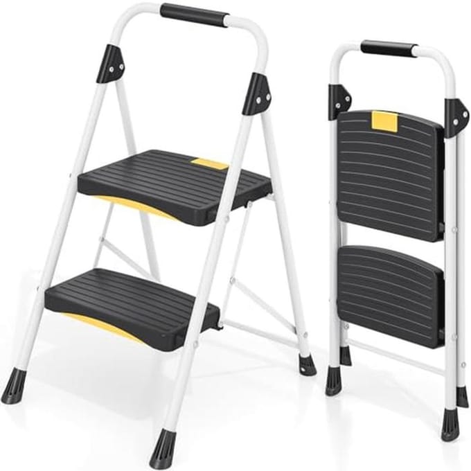Inklapbare Trapladder met 2 Treden - Antislip, Hoog Belastbaar en Compact