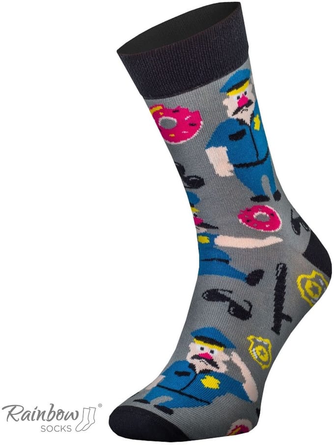 Rainbow Socks - Cops and Robbers Sokken - EU 41-46 - Donut en Wapen - Comfortabel