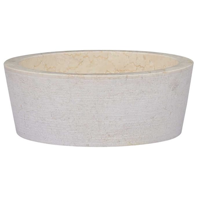 vidaXL - Gootsteen - Ø40x15 - cm - marmer - crèmekleurig