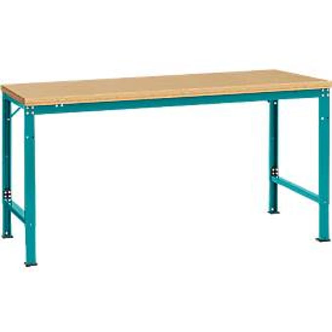 Manuflex basistafel UNIVERSAL Speciaal, 1750 x 1000 mm, multiplex natuur, waterblauw