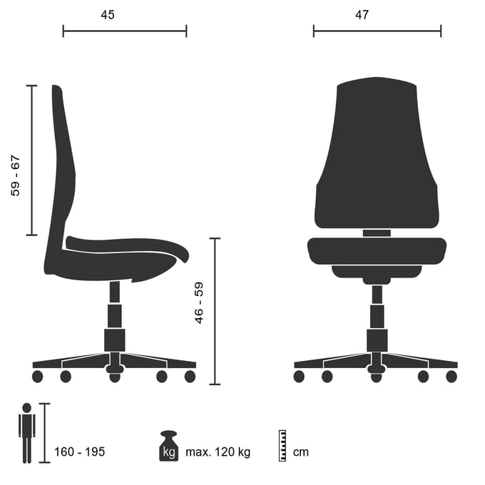 hjh office Pro-Tec 100 - Bureaustoel - Stof - Zwart