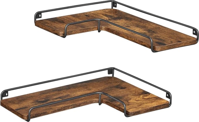 L-vormige hoekplank, set van 2, wandplank