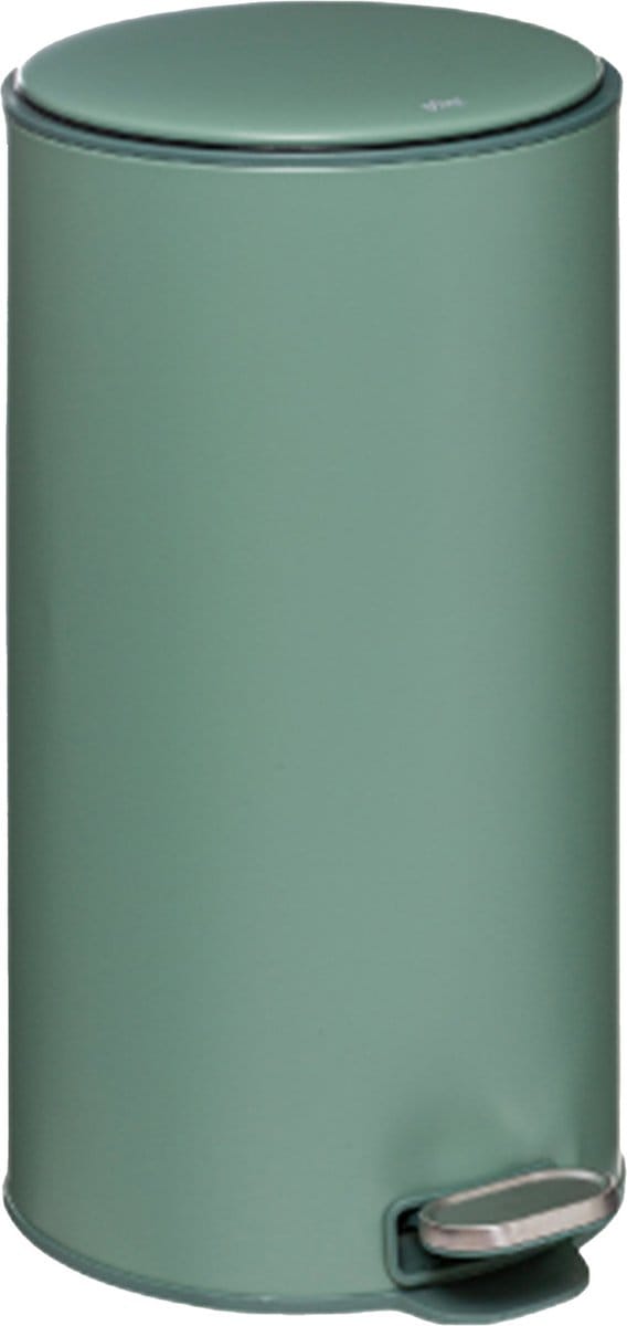 5Five Prullenbak/pedaalemmer Delta - groen - metaal - 30 liter - 39 x 33 x 62 cm - keuken