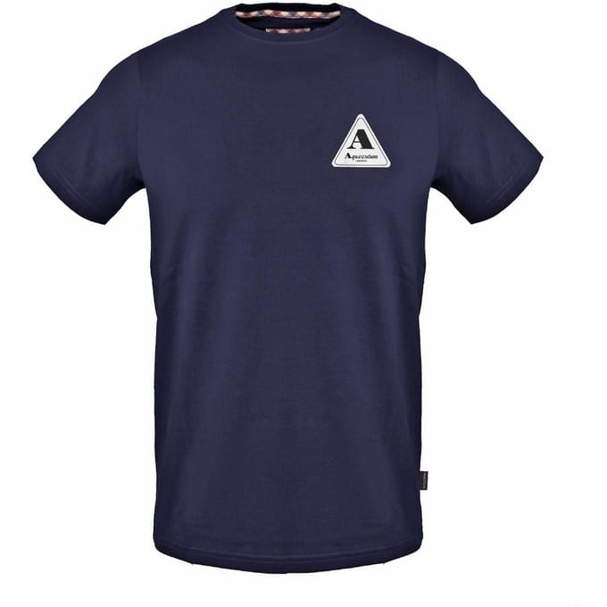 Aquascutum Heren borst Logo Regular T-Shirt (Marine)