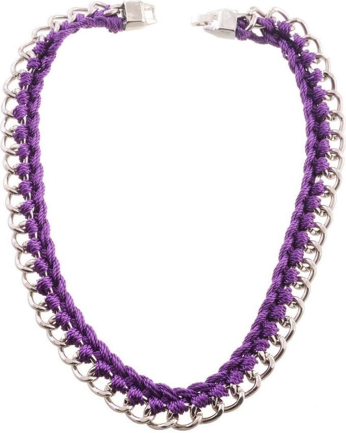 Behave - Gevlochten Schakelketting - Paars & Zilverkleur - Dames