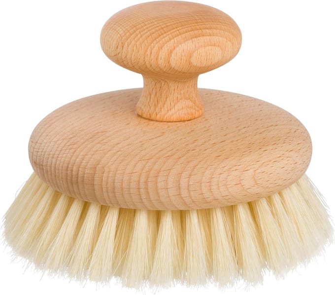 Massageborstel - Lichaamsborstel - Huidverzorging - Ergonomisch handvat - 10 cm - Houtkleur