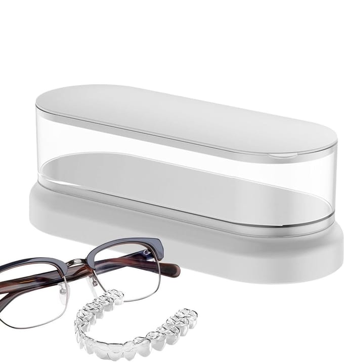 Ultrasone Reiniger - Sieraden Cleaner - Snel Reinigen - Draagbaar Ontwerp - 20 cm - Wit