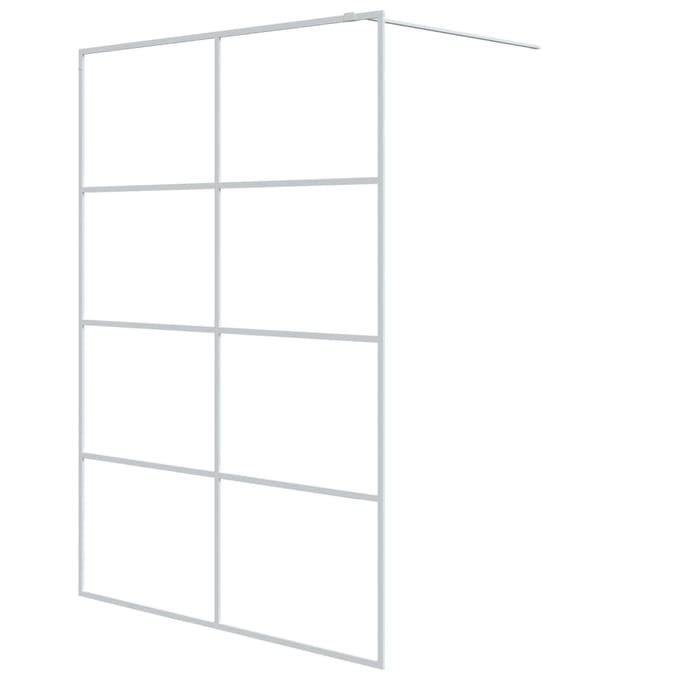 vidaXL - Inloopdouchewand - 140x195 - cm - transparant - ESG-glas - wit