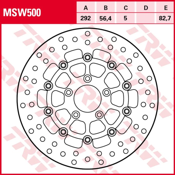 Remschijf TRW MSW500, 1 Stuk
