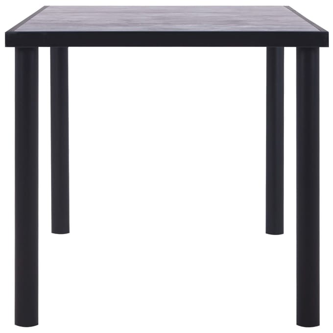 vidaXL - Eettafel - 160x80x75 - cm - MDF - zwart - en - betongrijs