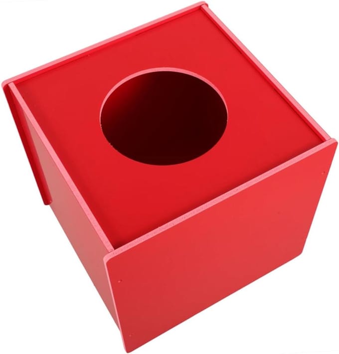 Opbergdoos - Ticketbox Feestcadeau - Evenementen Organiseren - Robuuste Constructie - 24 x 24 x 23 cm - Rood