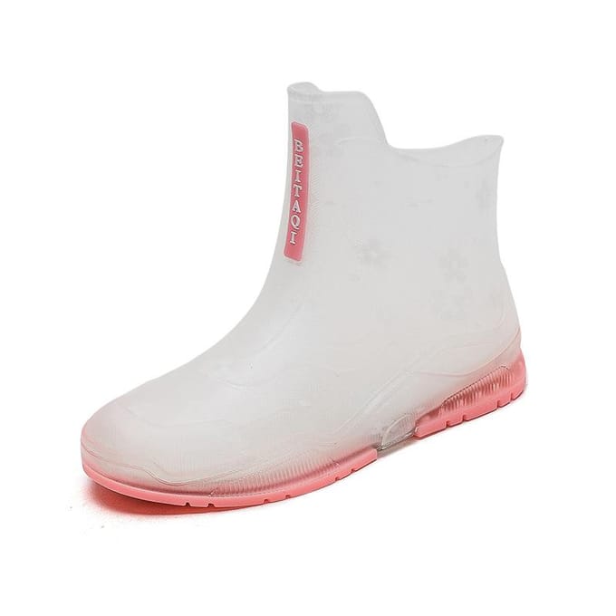 Dames Regenschoenen Antislip Rubberen Schoenen Transparante Korte Laarzen 38 wit
