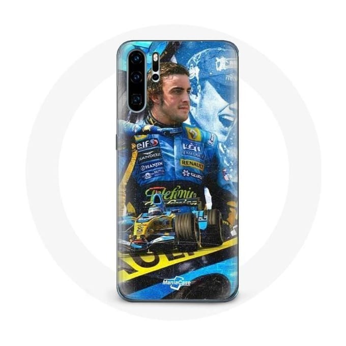 Hoesje voor Huawei p30 Formule 1 Fernando Alonso F1 wereldkampioen
