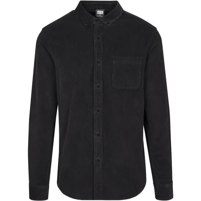 Urban Classics - Corduroy Overhemd - S - Zwart
