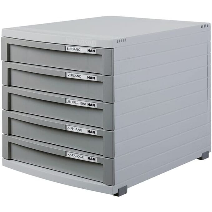 HAN CONTUR 1505-19 Ladebox Lichtgrijs DIN A4, DIN B4, DIN C4 Aantal lades: 5