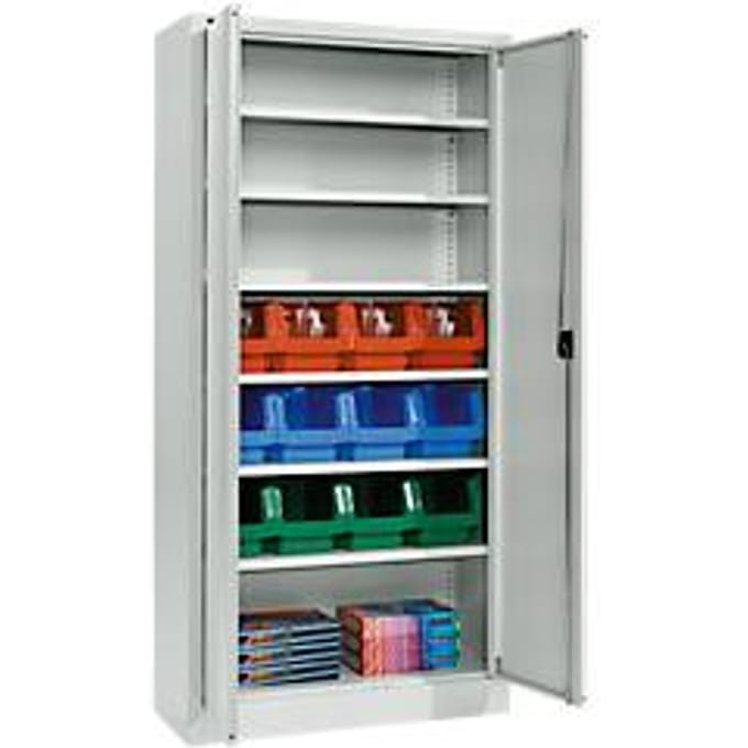 Materiaalkast MSI 2409, met 24 bakken, lichtgrijs