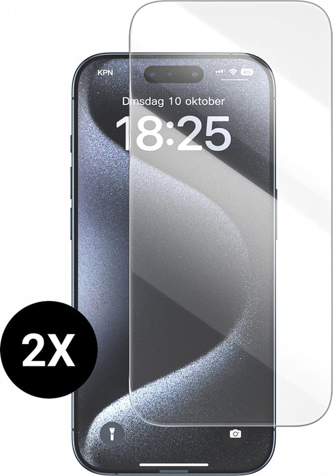 Screenprotector geschikt voor iPhone 15 Plus Screenprotector Glas Gehard Tempered Glass Full Cover - Screenprotector geschikt voor iPhone 15 Plus Screen Protector Screen Cover - Volledig dekkend - 2 stuks