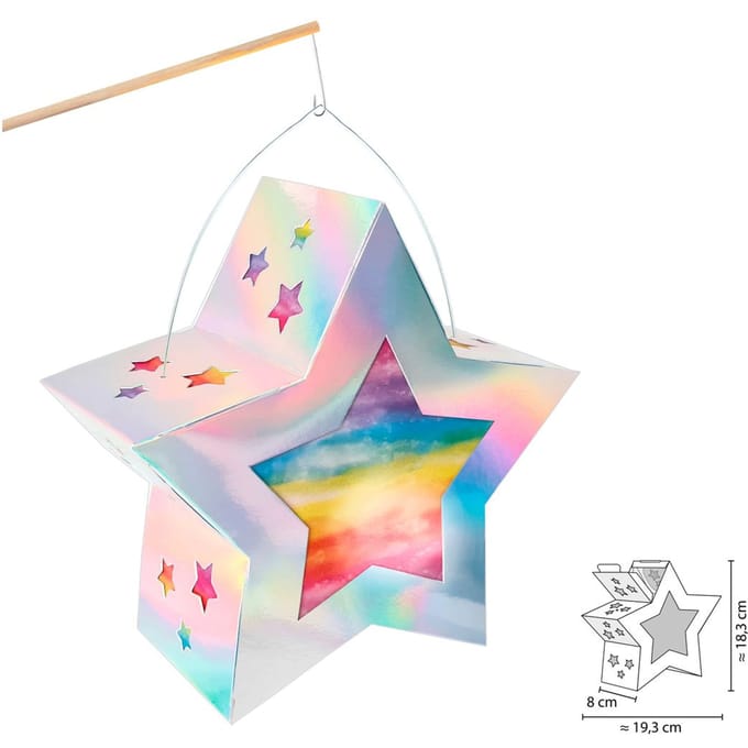 Lantaarns knutselset "Twinkle star iridescent" - Zilver