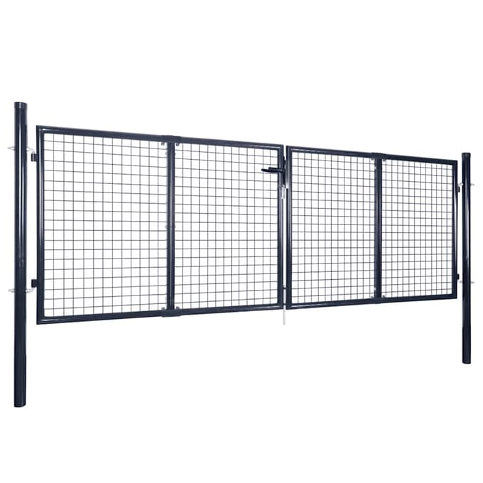 vidaXL - Tuinhek - van - gaas - gegalvaniseerd - staal - 300x100 - cm - grijs