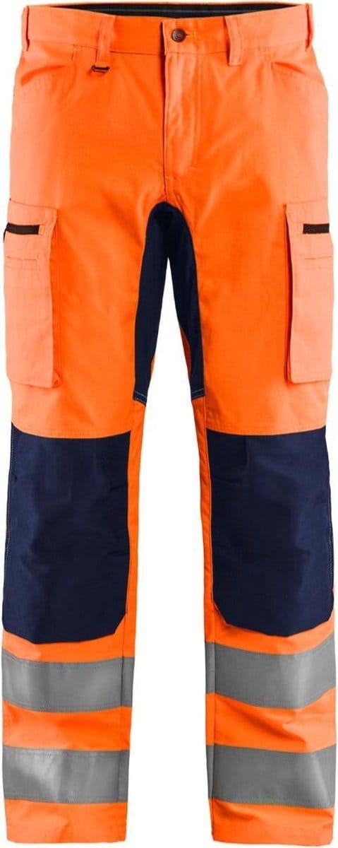 Blaklader High Vis broek met stretch 1585-1811 - High Vis Oranje/Marineblauw - D96