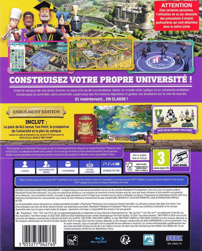 Two Point Campus - Enrolment Edition - (Franse kaft) PS4