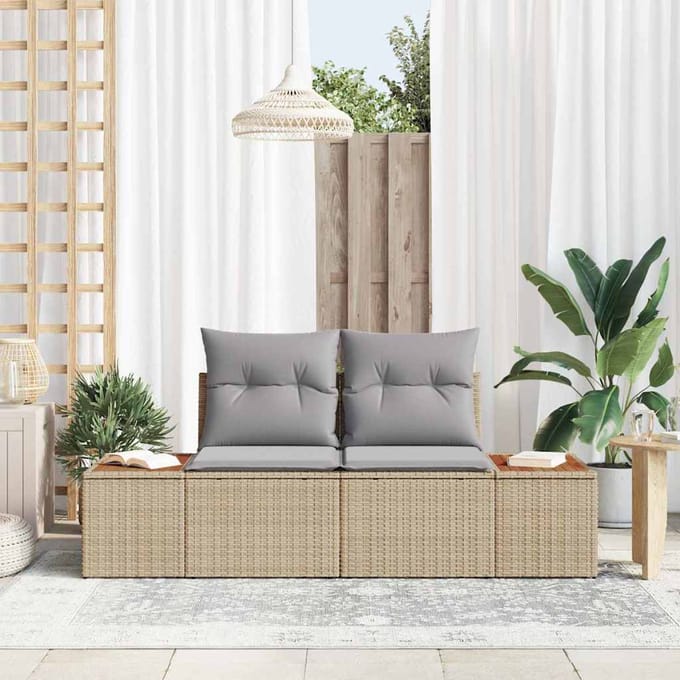 vidaXL - Tuin - Sofa - Beige - 184 - x - 62 - x - 85cm - poly - rattan
