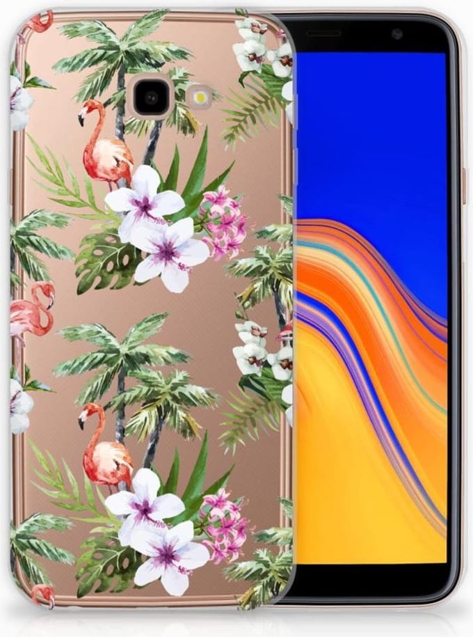 Samsung Galaxy J4 Plus (2018) TPU Hoesje Flamingo Palms