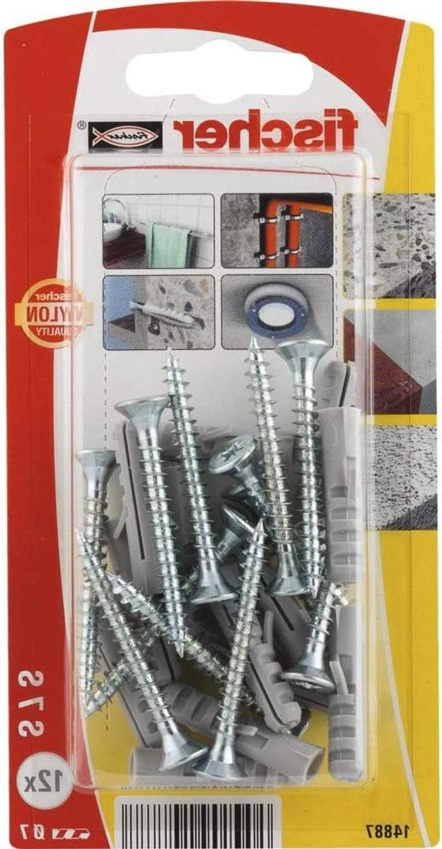 Nylon plug - Bevestigingsplug - Gipsplaat Bevestigen - Zelfborend - 7 mm - Grijs