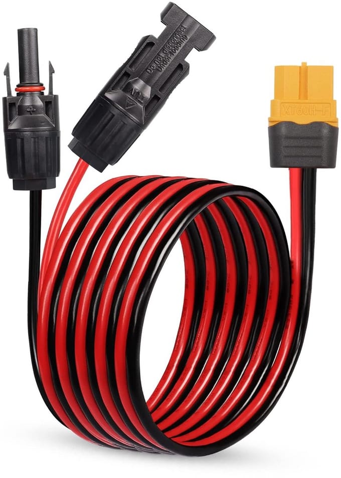 Solar Panel Connector XT60 Adapter Kabel 1,5 m - Draagbare Energievoorziening en Zonne-generator