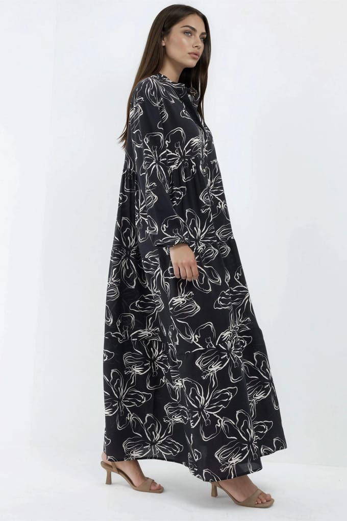 Comfortabele Geprinte Maxi-Jurk