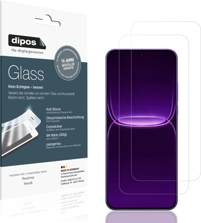 dipos – 2x Pantserfolie geschikt voor Realme Neo8 | 9H Screenprotector