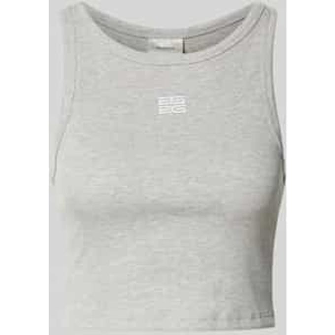 Korte top met labelstitching, model 'drew'