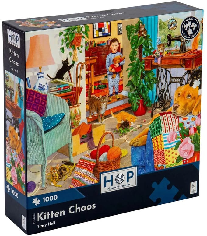 House of Puzzles legpuzzel katten Kitten Chaos 1000 stukjes puzzel.