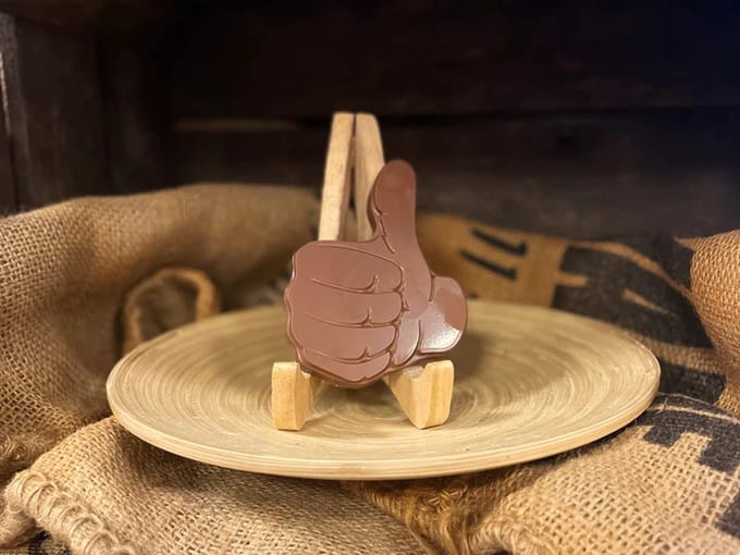 Chocolade cadeau - Duim - Melk chocolade - Topper - Bedankt chocolade
