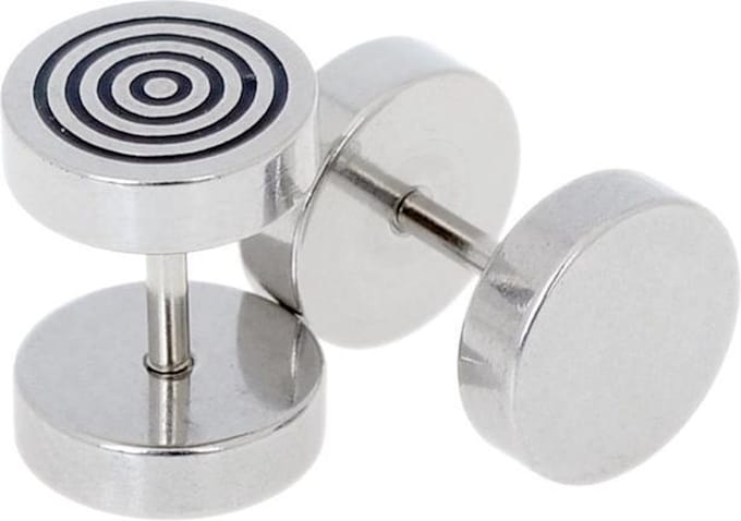 Heren oorbellen Fake Ear Plug Hypnotise