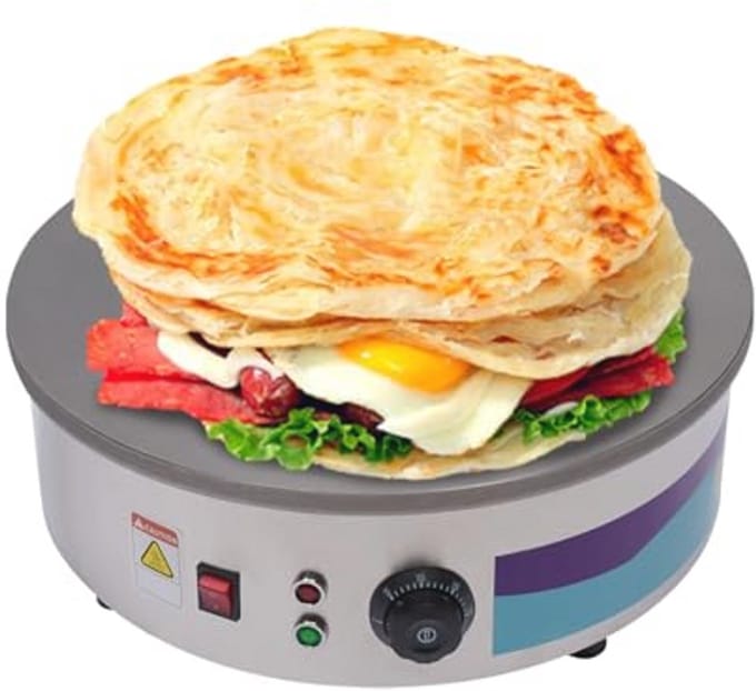 Pannenkoekenmaker 45 cm - Professionele crêpemaker voor crêpes, galettes, burrito's en taco's