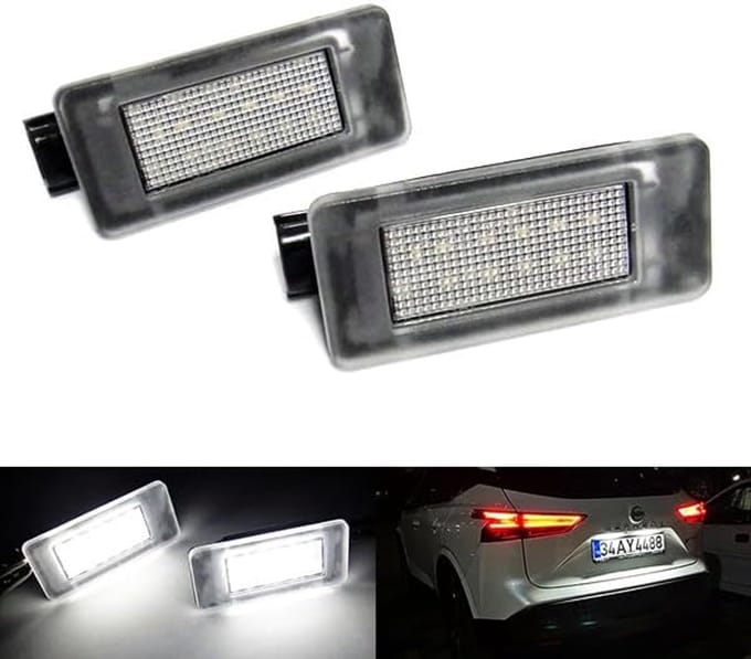 2 Stuks LED Kentekenverlichting Wit voor Duster Qashqai Serena