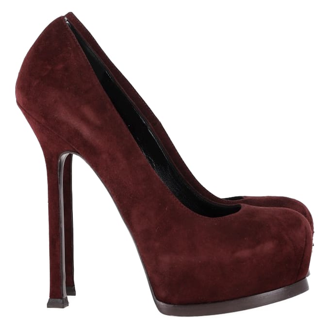Saint Laurent Tribtoo Platform Pumps in Bourgondisch Suède