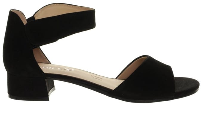 Zwarte Suede Sandaal Hak maat 38.5