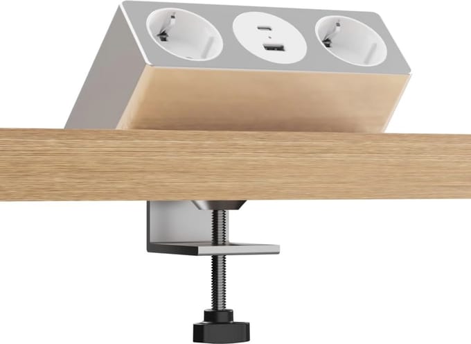 Meervoudig tafelstopcontact met USB A/C - 2 x 230 VAC, flexibele montage, kabelmanagement
