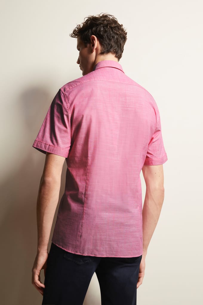 Bugatti Herren Overhemd met korte mouwen en button-down kraag