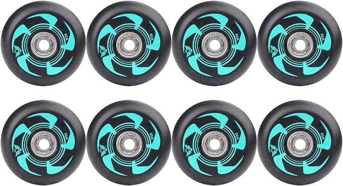 Set van 8 Inlineskate Wielen (72/76/80mm, 90A) met ABEC 9 Lagers