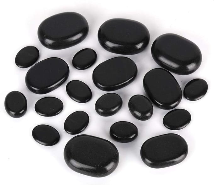 20 stuks basalt hot stone massagestenen set voor complete voetmassages - Hot Stone Set