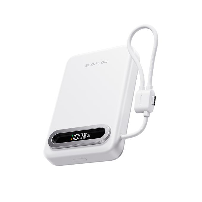 EcoFlow RAPID Mag Qi2.2 Magnetische Powerbank (10.000 mAh, 25 W, ingebouwde USB-C-kabel)